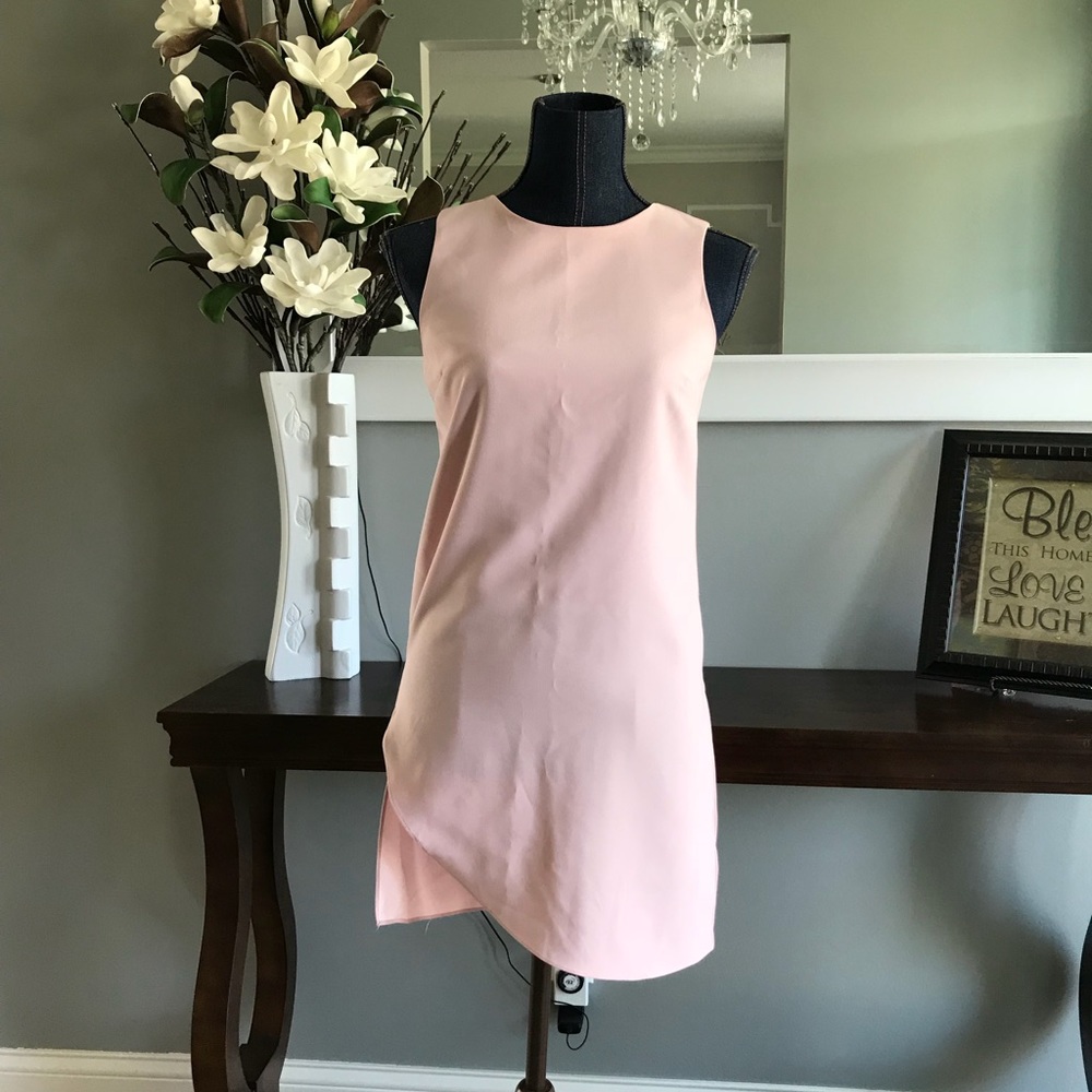 WHBM asymetrical blush pink top